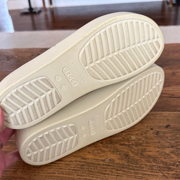 Crocs Cream Brooklyn Slide Platform Sandal Size 11 - Picture 7 of 8